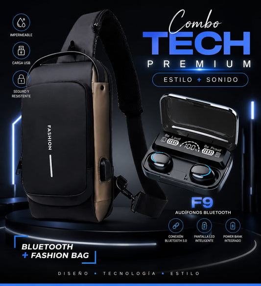 Combo bolso + audifonos F9